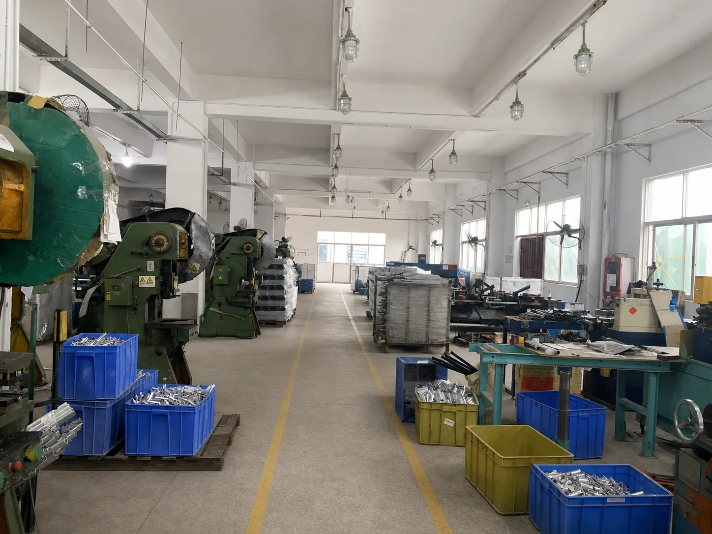 Manufacturing equipment inside the Vision Sports workshop in Huizhou