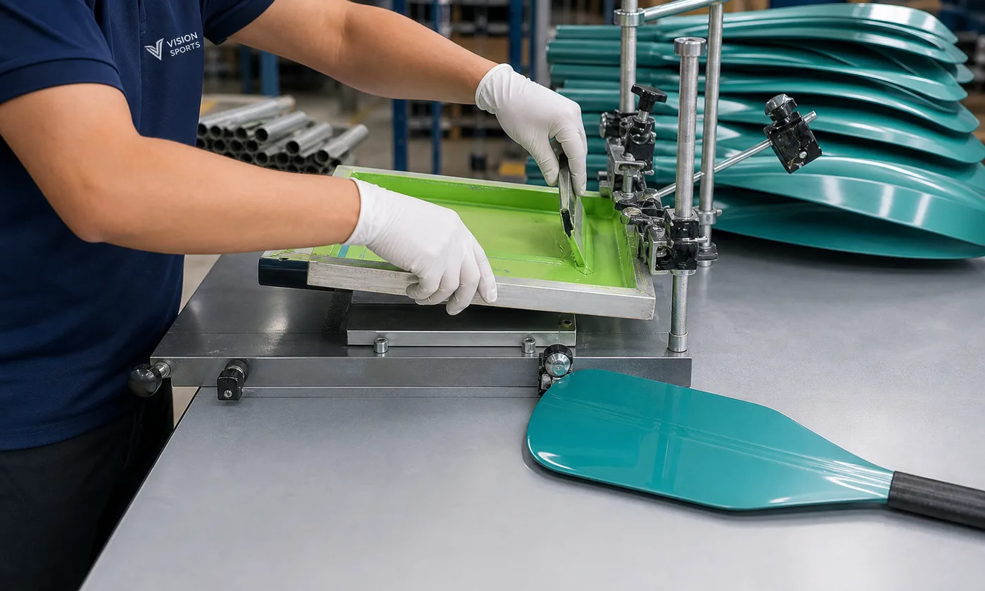 Surface color and graphic preparation in the Vision Sports workshop