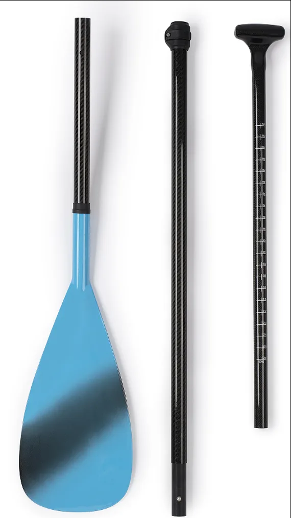 SC01 carbon fiber SUP paddle with blade, shaft and handle sections
